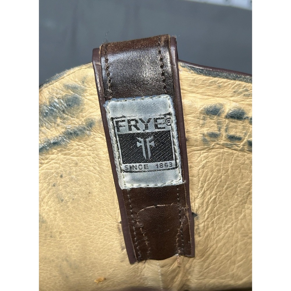 Frye Boots Womens Size 10 Brown Leather Western Pull On Embroidered F973 - Picture 7 of 9